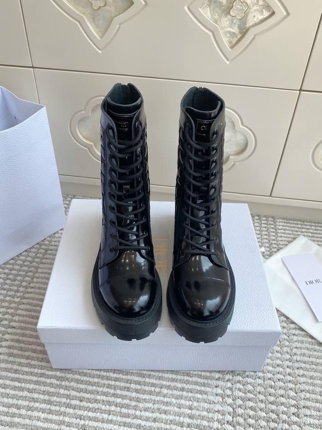Dior D-Unit Embroidered Diamond Lace-Up Ankle Boots These D-Unit ankle boots ar