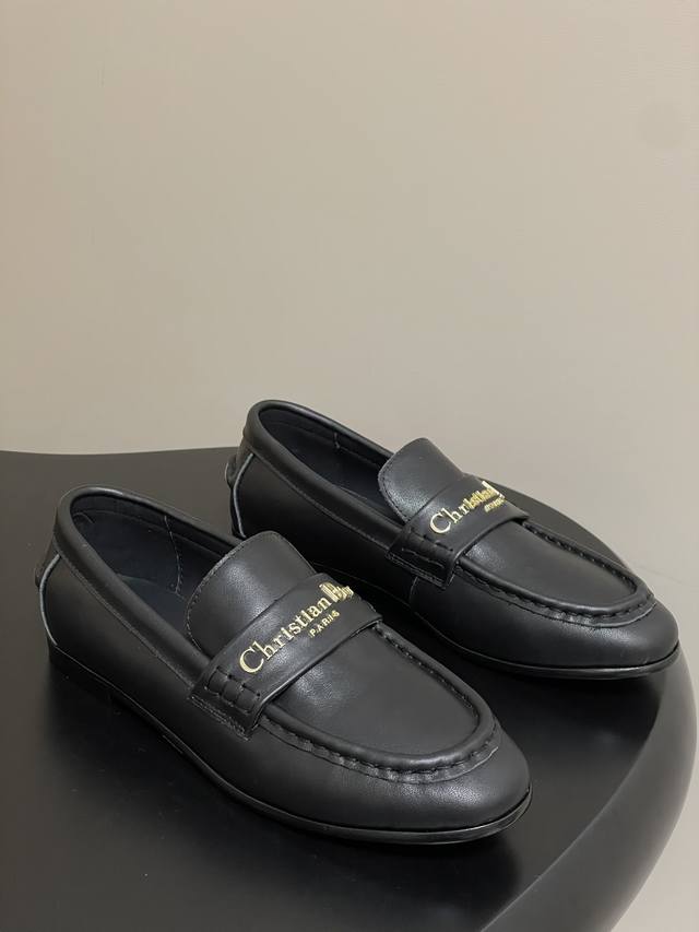 25Ss Early Fall New Dior D-Boy Loafers Cd Letter Metal Buckle Flat Ballet Shoes