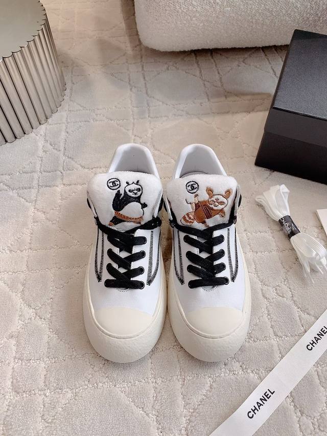Chane*'s new Kung Fu Panda casual sneakers are adorable with embroidery, super c