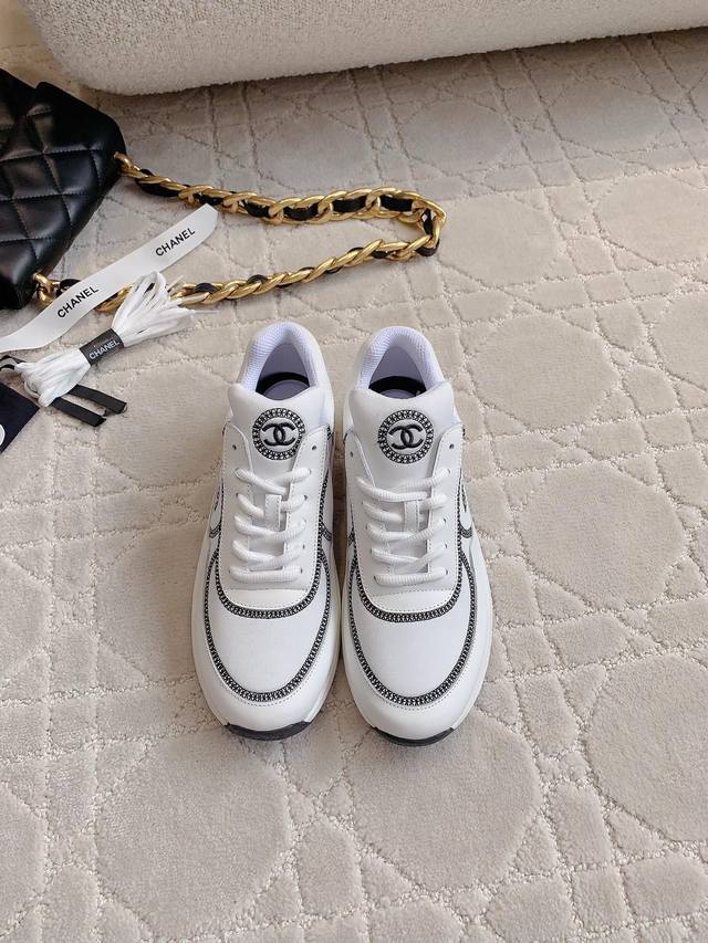 Chane* new thick-soled sneakers dopamine color matching super beautiful light an