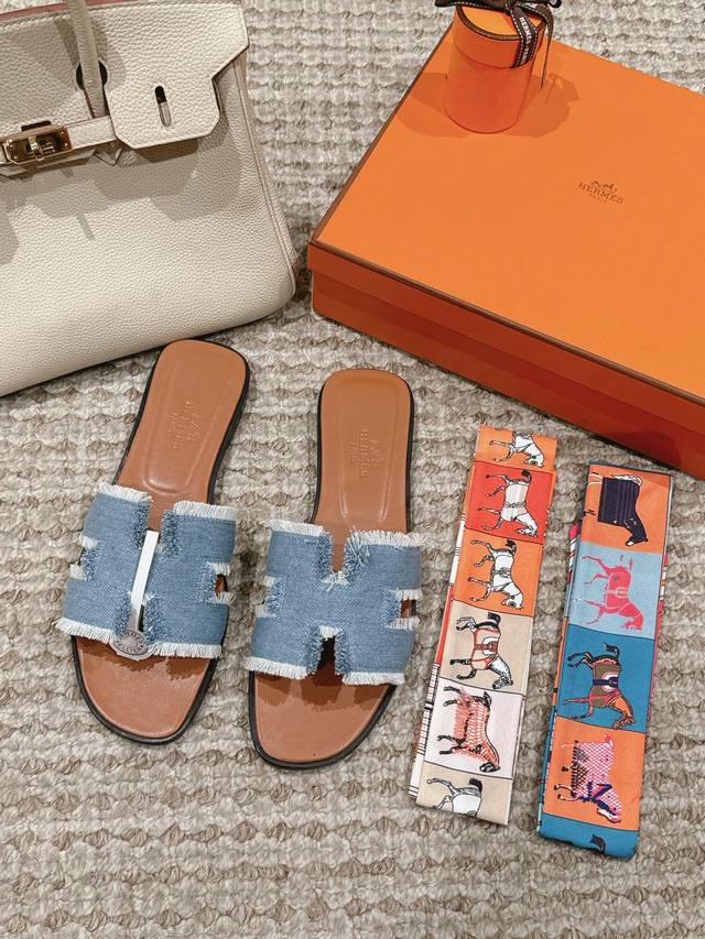 Tassel Series Hermes H slippers Oran sandal series is fashionable and versatile