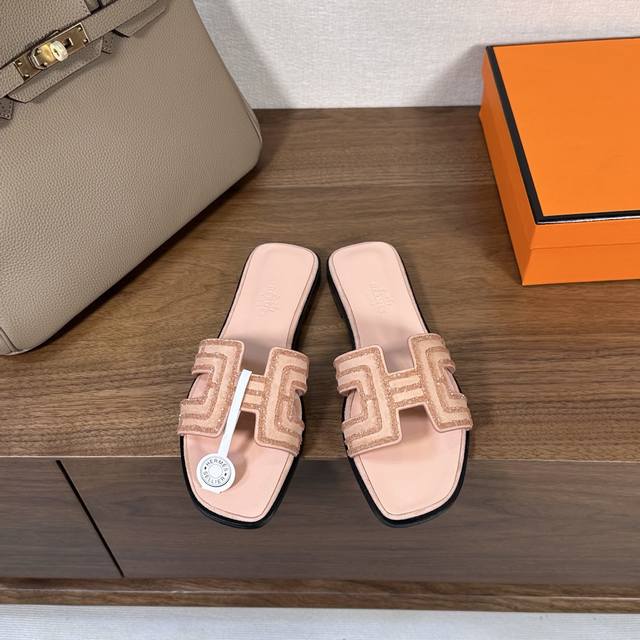 Factory price Pp, splicing pads Hermes Hermes H slippers Oran sandal series is