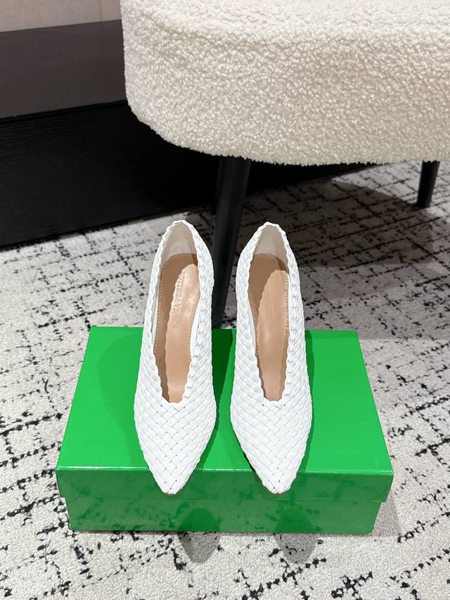 Top version Bv 25 Sofia hand-woven one-piece high heel 9cm series single shoes O