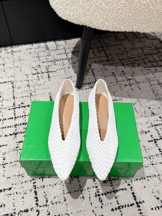 Top version Bv 25 Sofia flat-soled hand-woven one-piece series single shoes Orig