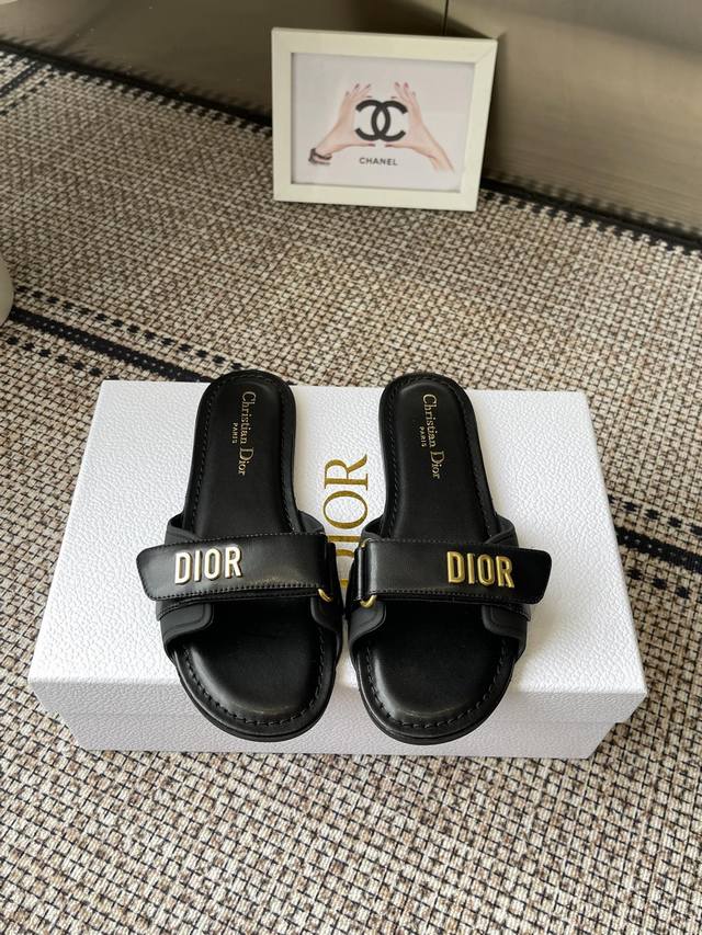 Dior 2025 Spring/Summer New D-Act Flat Beach Women's Shoes Cd Letter Logo Hardwa