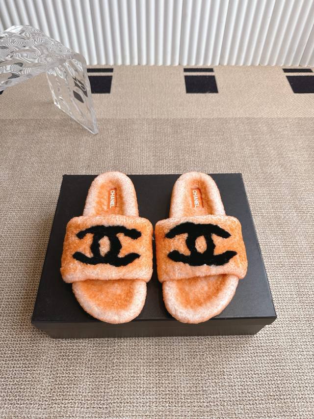 Chanel Two-tone wool slippers Chanel thick-soled lazy fashion, casual style seri
