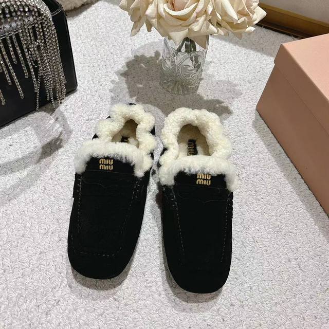 Miumiu Miu Miu 25Ss new autumn and winter slip-on shoes DDD. Official autumn and