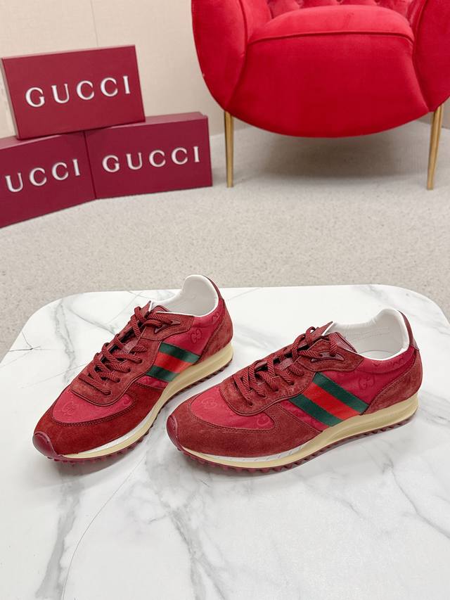 Men's Gucci's latest spring/summer 2025 runway sneakers, the Forrest Gump shoes,