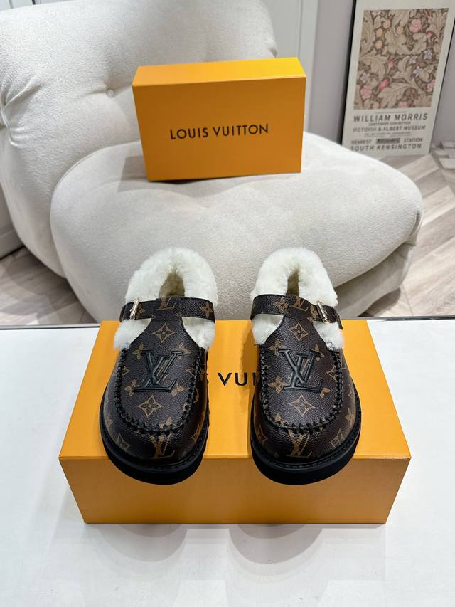 Furry lining version Louis Vuott On Fw24 New Arrival ~ The latest furry slippers