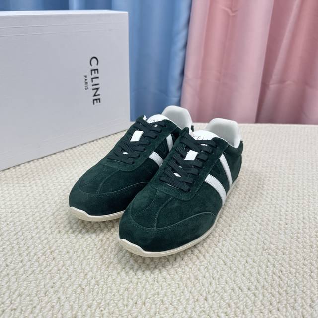 Top version Celin* Celine Arc de Triomphe logo lace-up casual shoes Simple and c