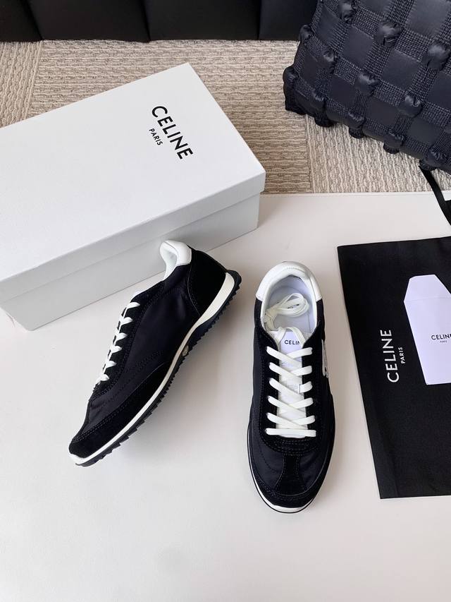 Celin*'s latest lace-up casual shoes, white sneakers (DDD). High-quality DDD. Or