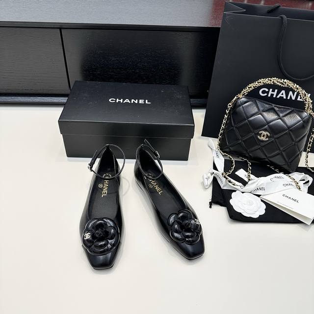 Chanel Chanel 25th Autumn New Small House Camellia Square Toe Mary Jane Flats Re