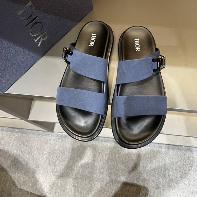 Size 38-45 Dior's latest H-Town series Oblique thick-soled slide sandals Origin