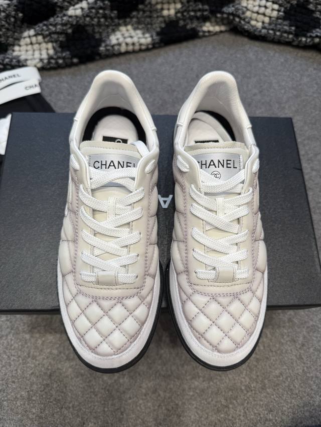 Chanel Chanel 2025Ss new Chanel diamond pattern lambskin baseball shoes, tennis