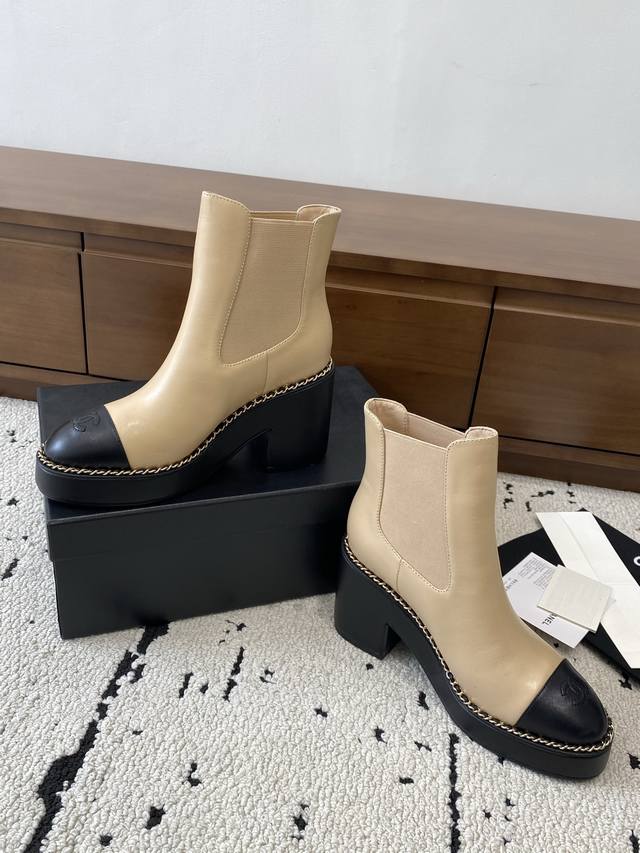 High version Chanel 2025S autumn and winter series short boots, made of imported