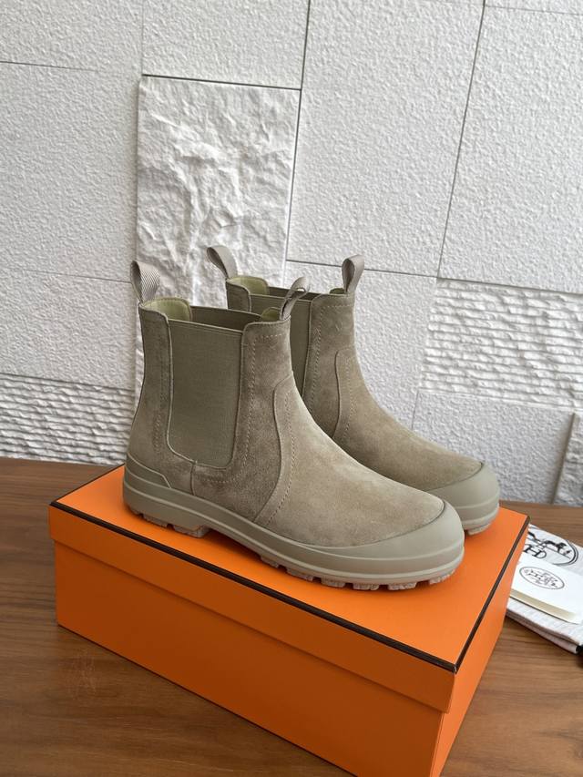 Top version: Hermes 25Ss new autumn and winter Kobes ankle boots with elastic in