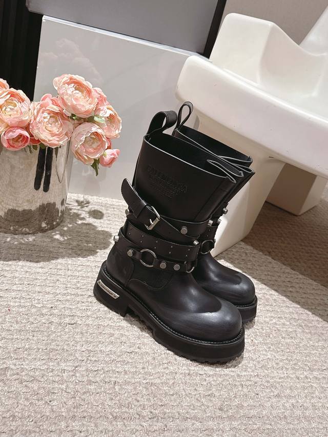 Women's and Men's#Balenciaga cool girl essential series dark style venom boots O