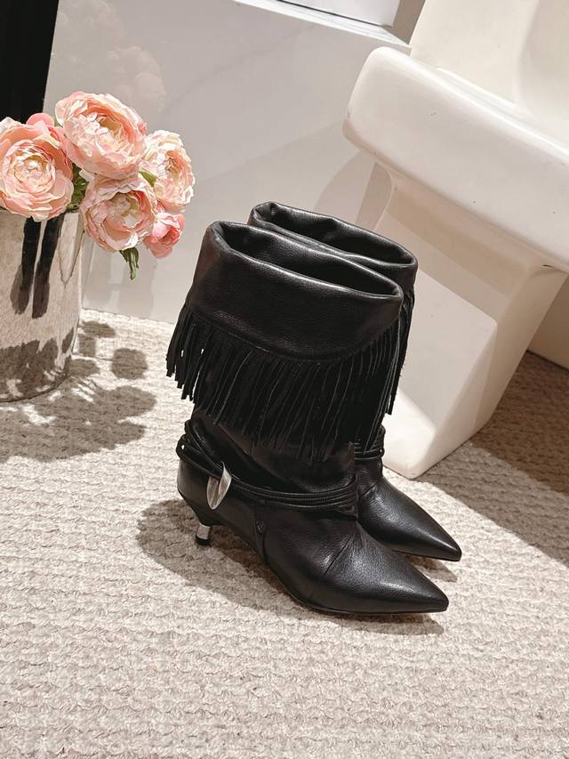 Isabelmarant Isabel metal fastener accessories catwalk style flat fashion boots