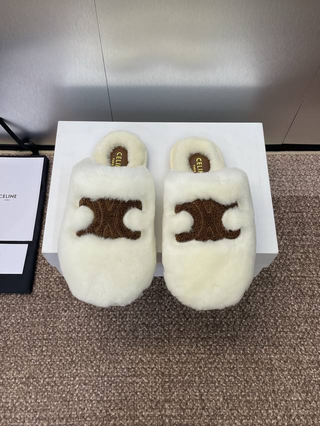 Factory P price P Celine 2025 autumn and winter new lambswool Birkenstock women'