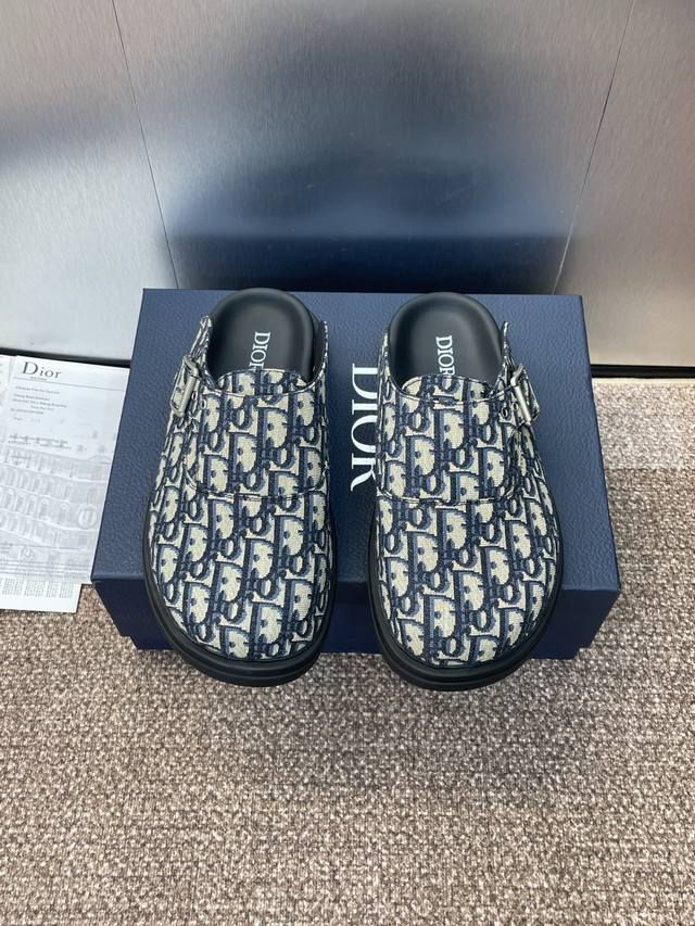 Factory P price P Dior 2025 Spring/Summer catwalk new Aqua Mule men's slippers C