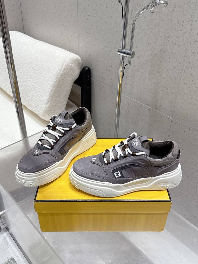 Top-of-the-line men's Fendi 2025 Spring/Summer new thick-soled sneakers, men's