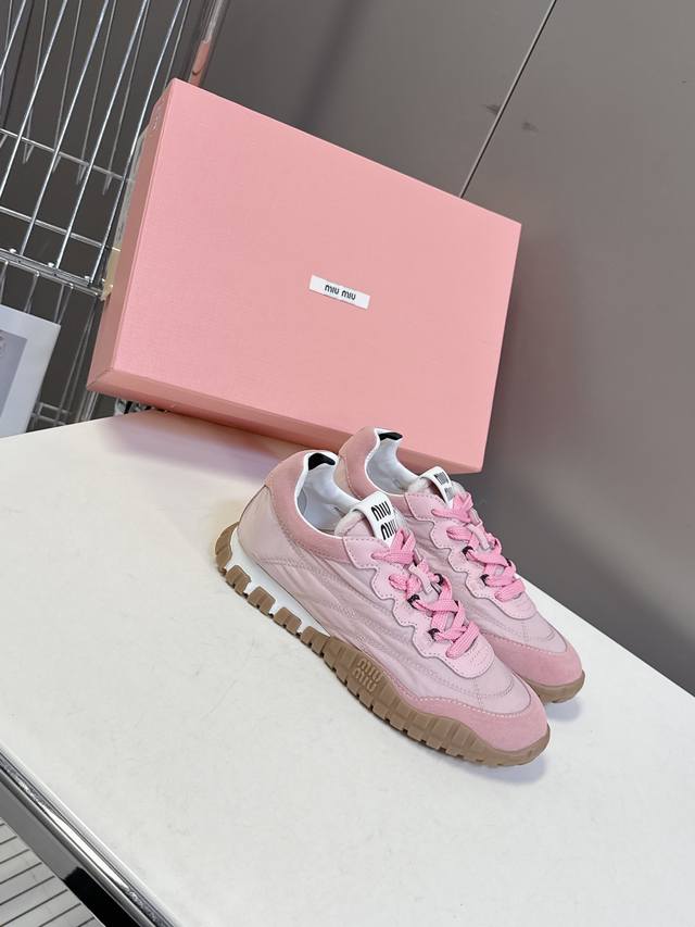 Miumiu Miu Miu Spring/Summer runway-inspired biscuit shoes, Forrest Gump shoes,
