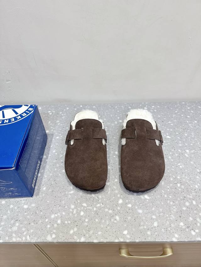Birkenstock 25Ss new furry shoes for autumn and winter Plush cork slippers for o