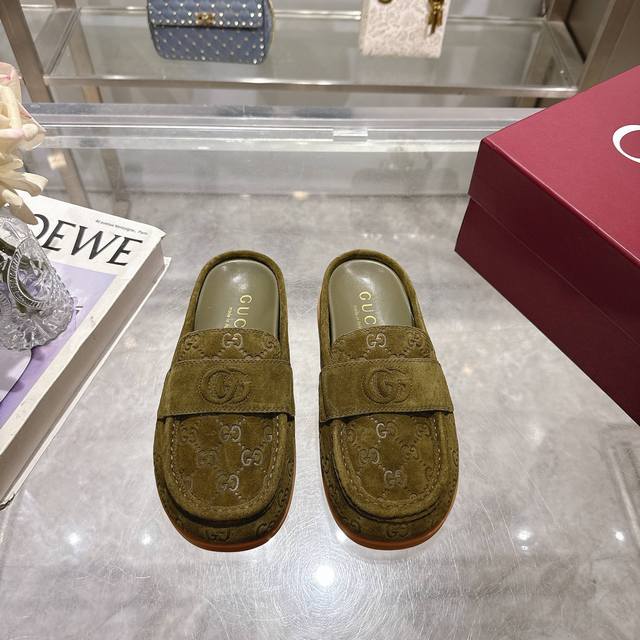 Gg's popular early spring mules! These slippers are made in Italy from soft sued