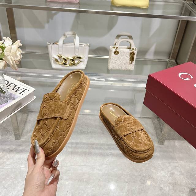 Gg's popular early spring mules! These slippers are made in Italy from soft sued