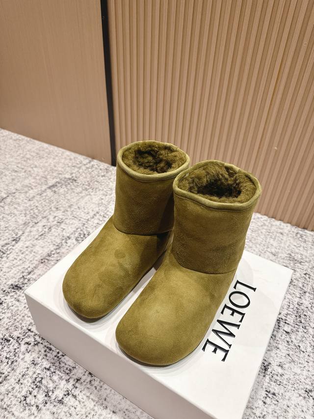 Top version: Women's Loewe's latest Lago series snow boots short boots Original