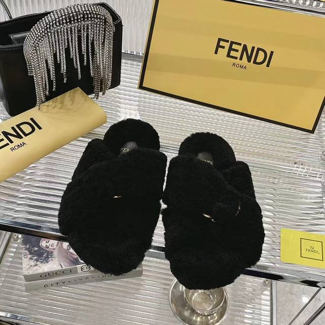 The Fendi show's signature slippers are here! The legs are inspired by the runw