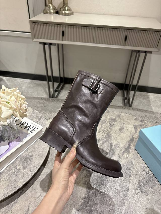 Rubber outsole DDD, genuine leather combination outsole Prada 25Ss autumn and wi
