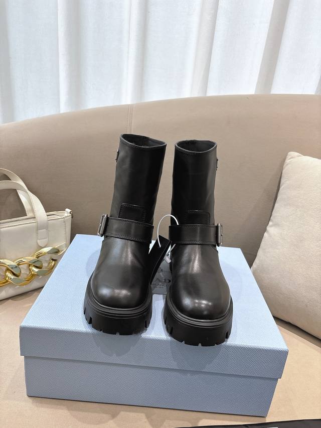 2025Prad Autumn and Winter Hot-selling Ankle Boots The new slip-on women's boots