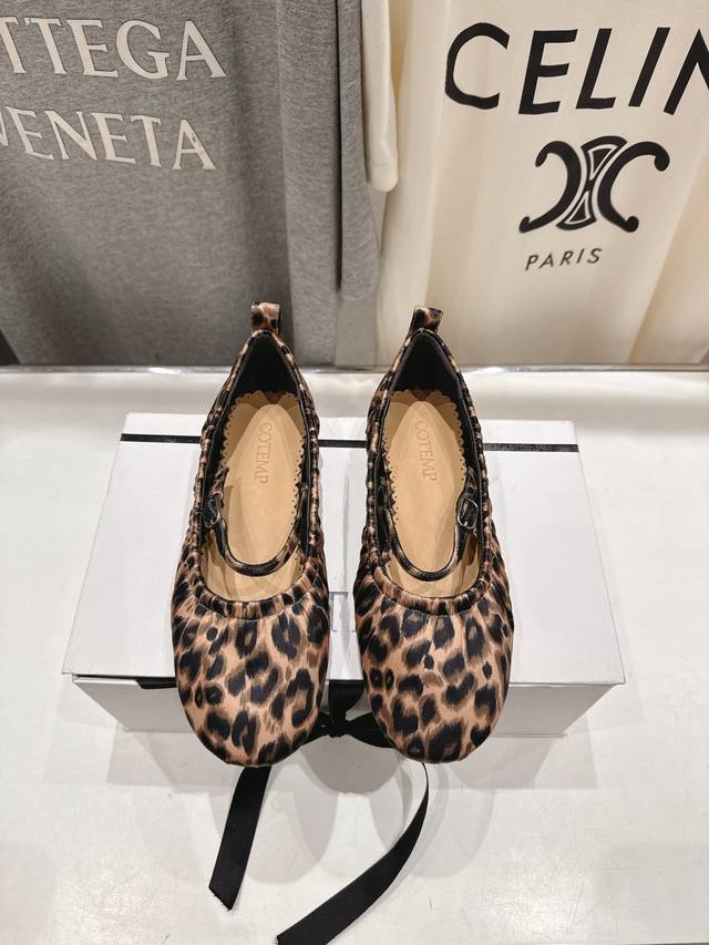 High-end factory release Cotemp F012 new leopard-print granny shoes, single-str