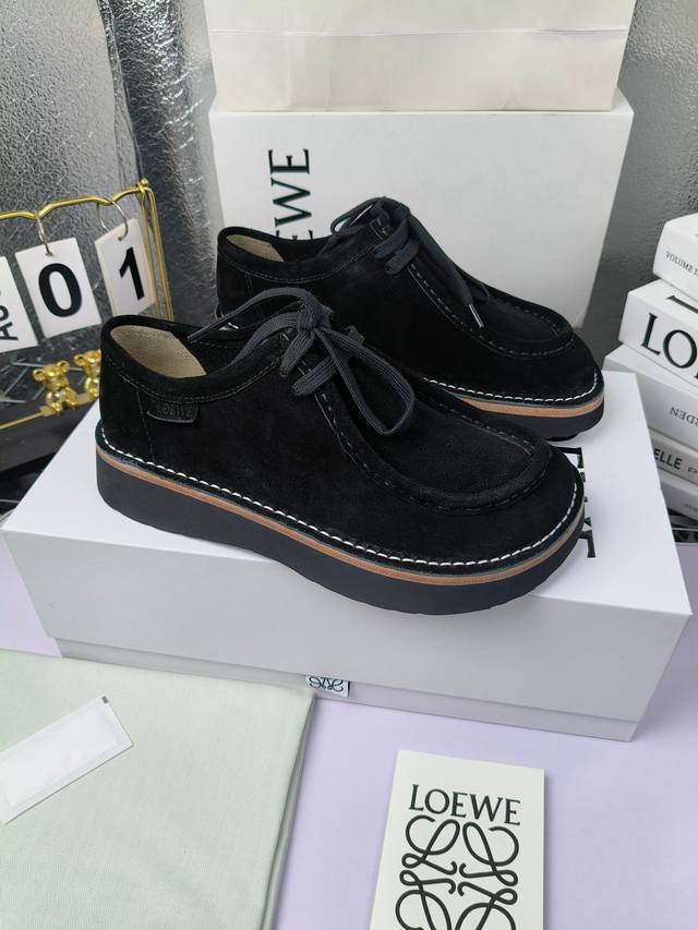 Loewe 25Ss Fall/Winter new model, the celebrity-style high-top lace-up loafers w