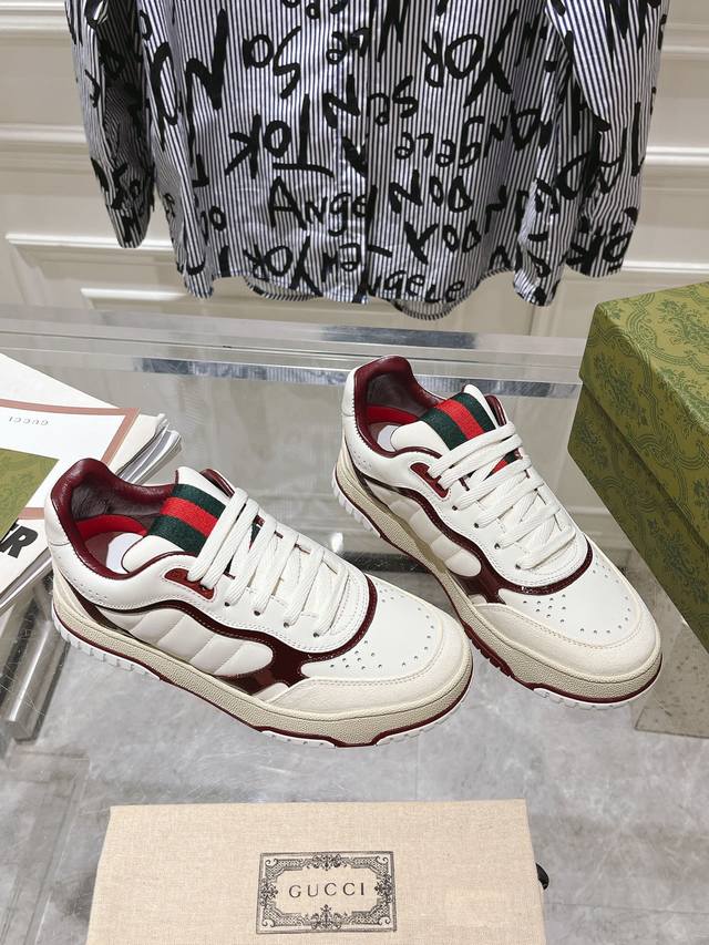 Factory new Gucci retro distressed sneakers, white sneakers, 24Ss latest hot-se