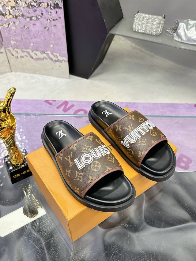 Factory price Pp: Men's shoes Louis Vuitton Lv2025 latest Lv men's slippers Ori