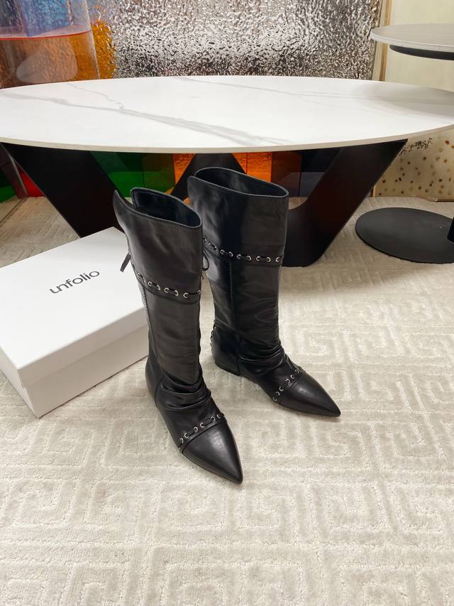 Factory Unfolio 25 autumn and winter new retro western cowboy boots, feel the c