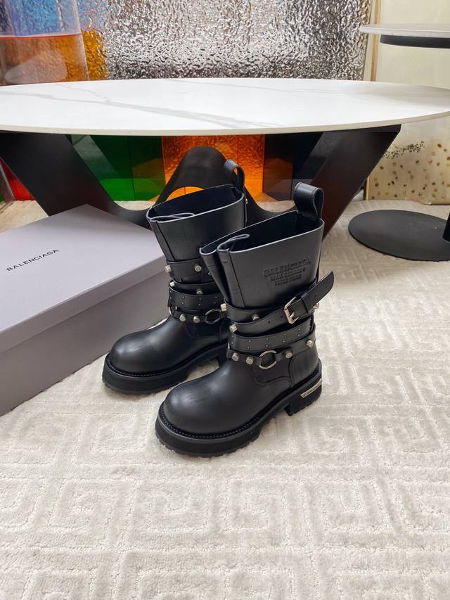 Women's and Men's#Balenciaga cool girl essential series dark style venom boots O