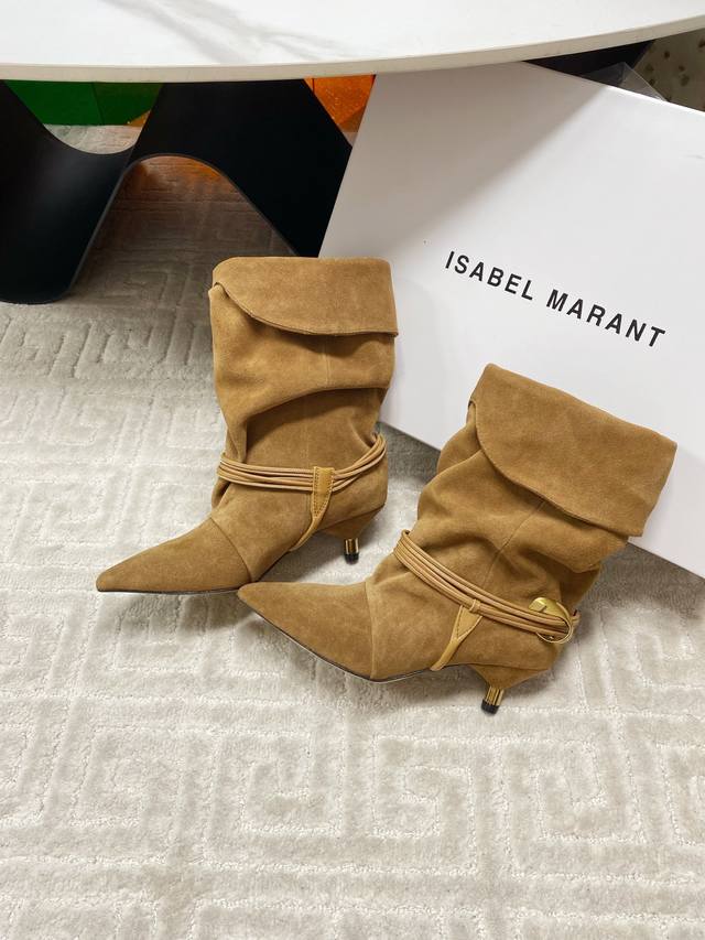 Factory Isabelmarant 2025 Autumn/Winter new runway style stacked boots lazy Fre