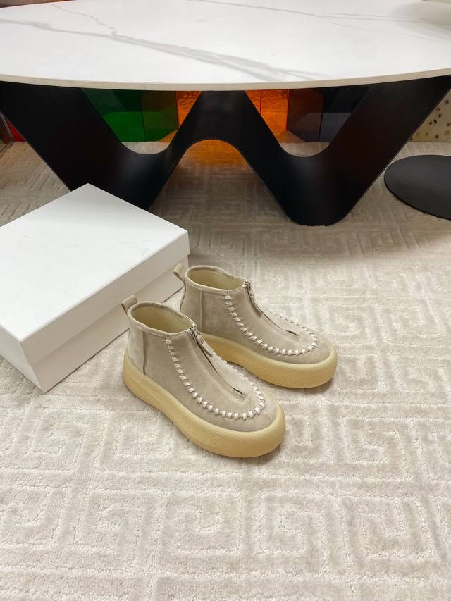 Factory-produced The Row 2025Ss autumn/winter platform boots with thick sole an