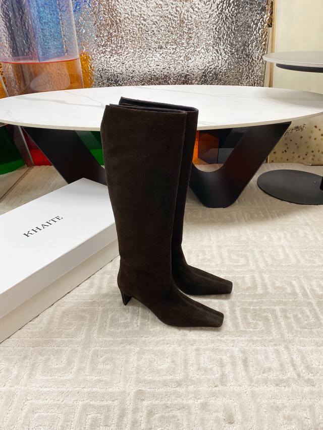 Factory Khaite niche fashion brand 25Ss new autumn and winter high-heeled squar