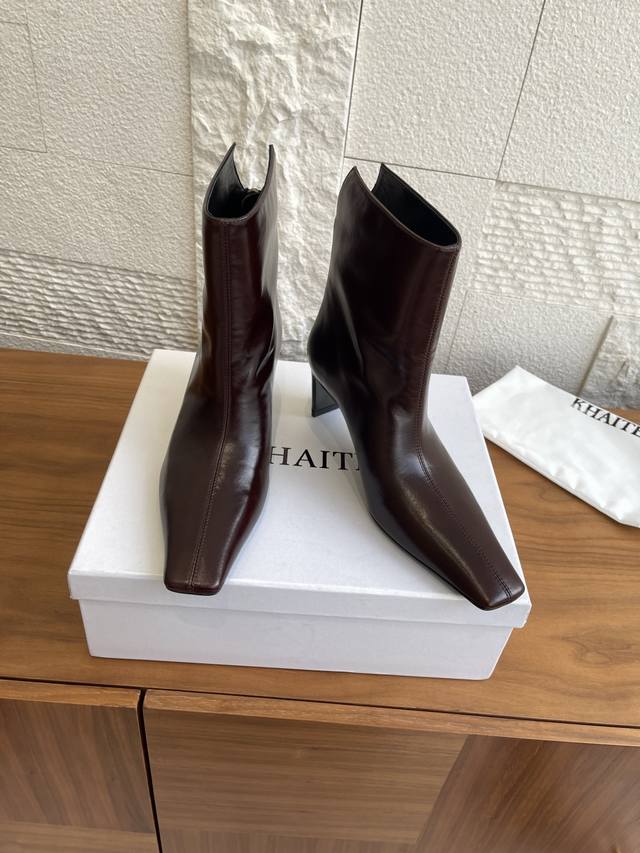 Top Edition: Khaite's new Fall/Winter 2025 square-toe, high-heeled Ona ankle boo