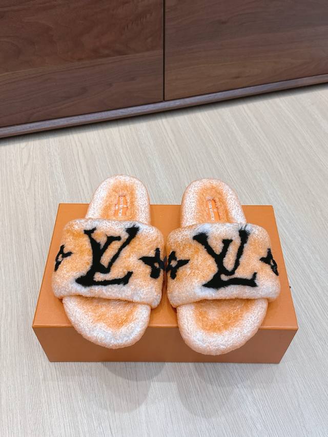 Agent-grade Louis Vuitton LV Donkey Teddy Lambswool Slippers These Paseo Comfort