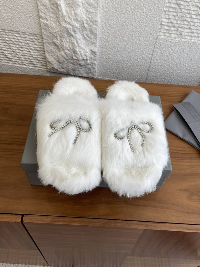 Top version: Balenciaga 25Ss new autumn and winter Furry series slippers Balenc