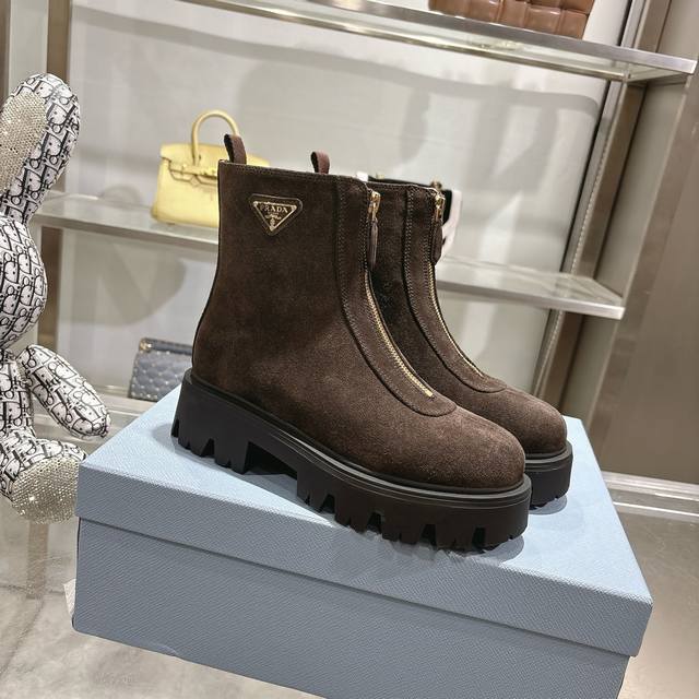 2025Prad Spring and Autumn Hot-selling Ankle Boots New boutique certified Origin