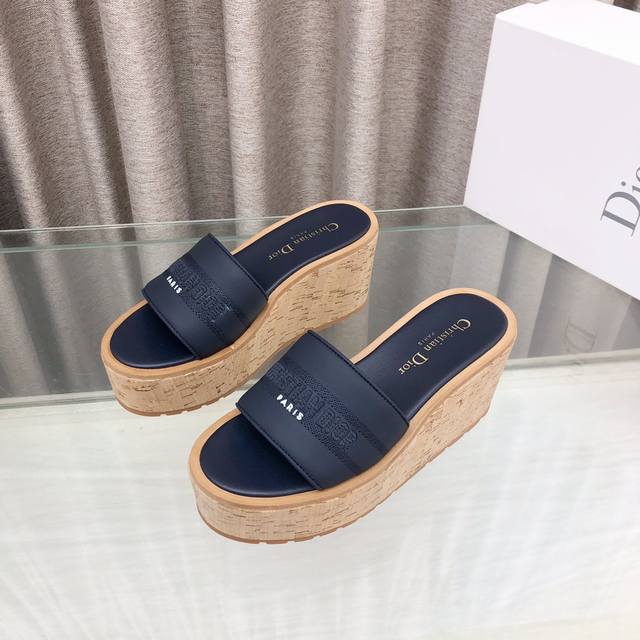 Dior 2025 Spring/Summer new Dway jelly-colored wedge-heel women's shoes with CD