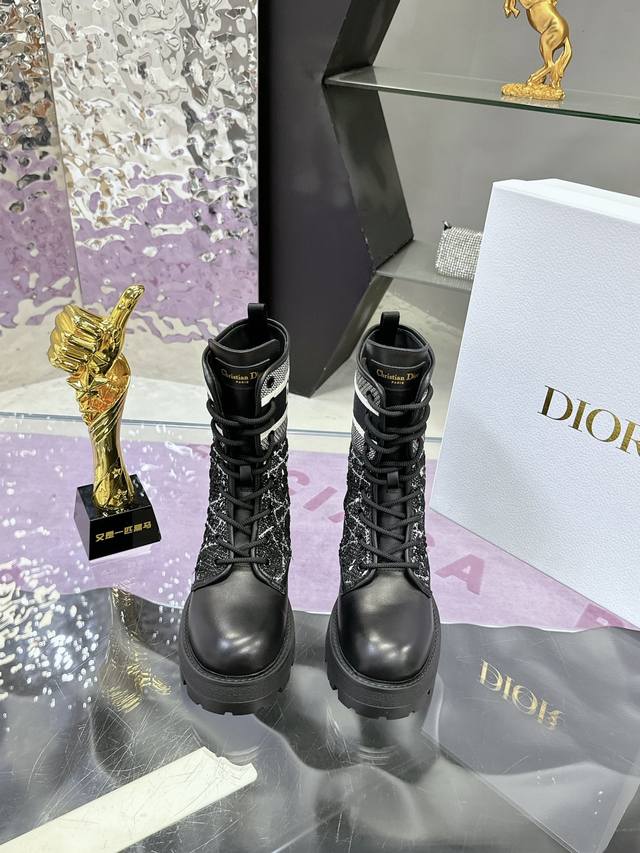 Factory Price: Miss Dior Embroidered Ankle Boots Cd Autumn/Winter Ankle Boots L
