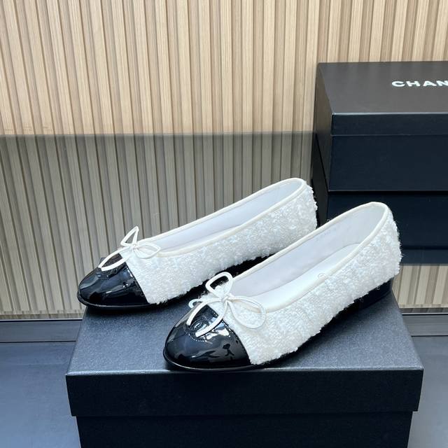 Factory correct high version! : Chanel's classic ballet flats, flat-soled, two-