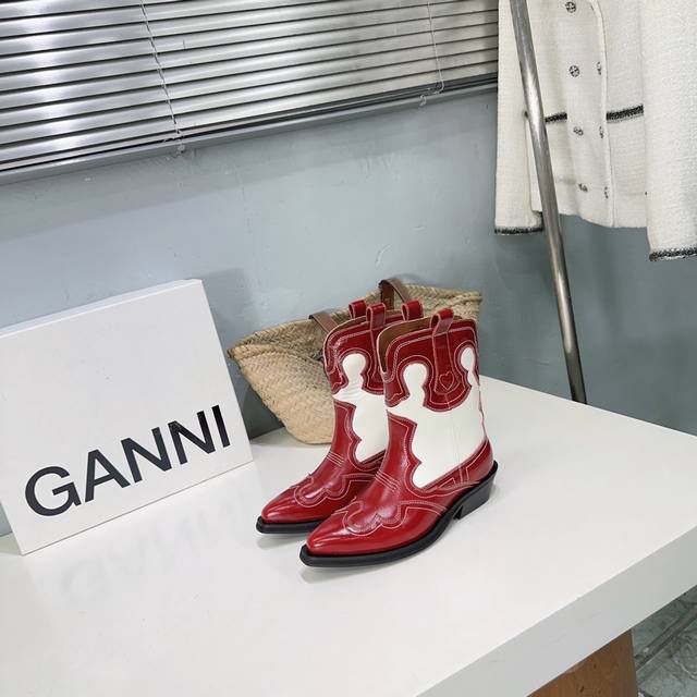 High-quality factory-made short boots! Niche trend brand Ganni25Ss Autumn and Wi